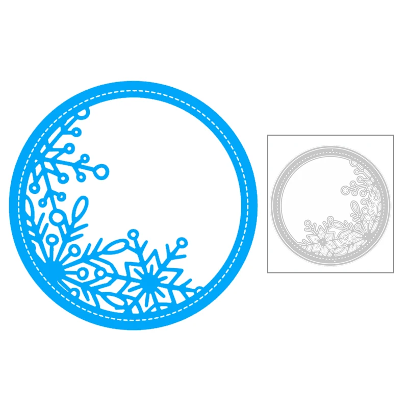 2020 Новый рождественский снежинка фон тиснение круглая рамка металлические пресс