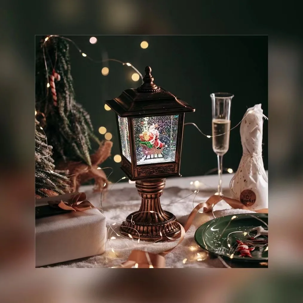 Рождественские новые украшения форма уличной лампы снег поставляется с музыкой