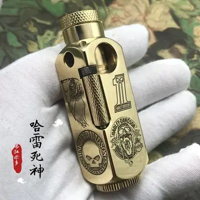 DIY Творческий латунь 5 лицо резные масла жидкости Зажигалка коллекция Винтаж керосин зажигалки для мужчин подарок