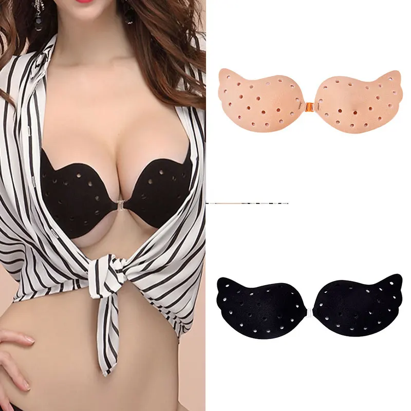 Женское нижнее белье силиконовый бюстгальтер пуш ап с крыльями самоклеящийся