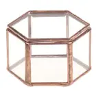 Геометрическая стеклянная коробка для террариума, шкатулка для ювелирных изделий, стеклянный горшок для суккулентов, декоративная Шестигранная форма