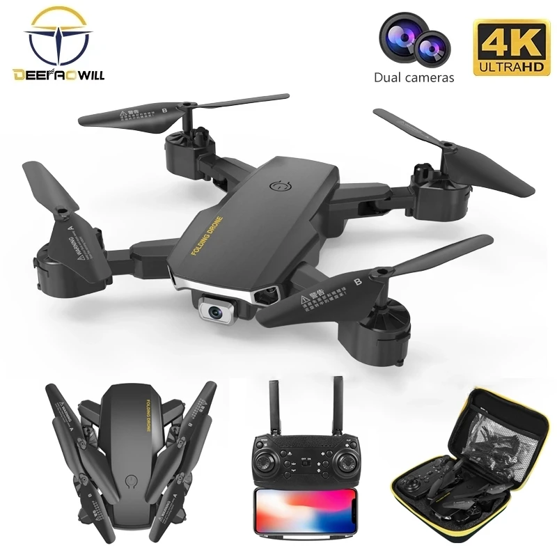 Новинка 2021 Радиоуправляемый мини Дрон с широкоугольной камерой 4K HD Дроны Wi Fi и FPV