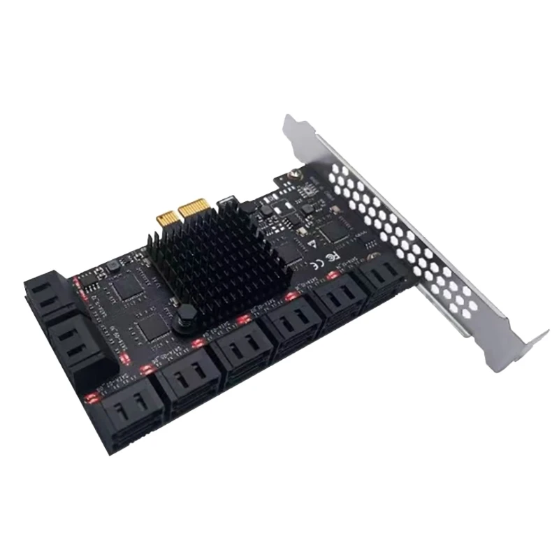 

16-портовая плата расширения SATA3.0 PCI-E 1X к SATA 6G, карта расширения жесткого диска для майнинга настольных ПК с индисветильник