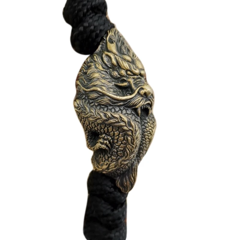 Спиральный дракон латунный ремешок ручной работы подвеска из Паракорда со