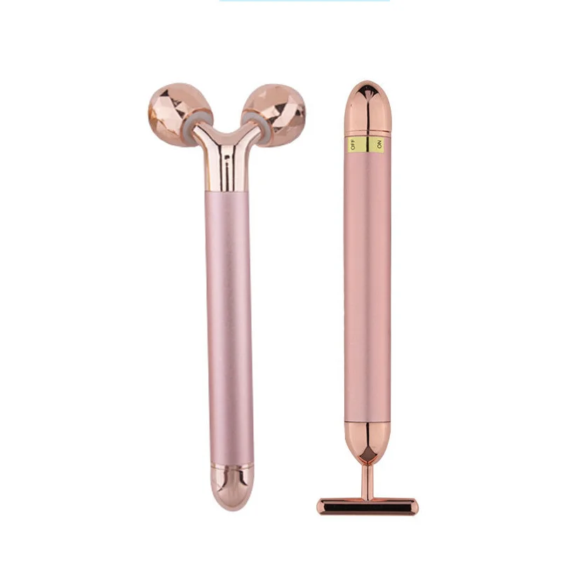 2 шт. энергии с покрытыем цвета чистого 24 каратного золота Красота бар лица ролик