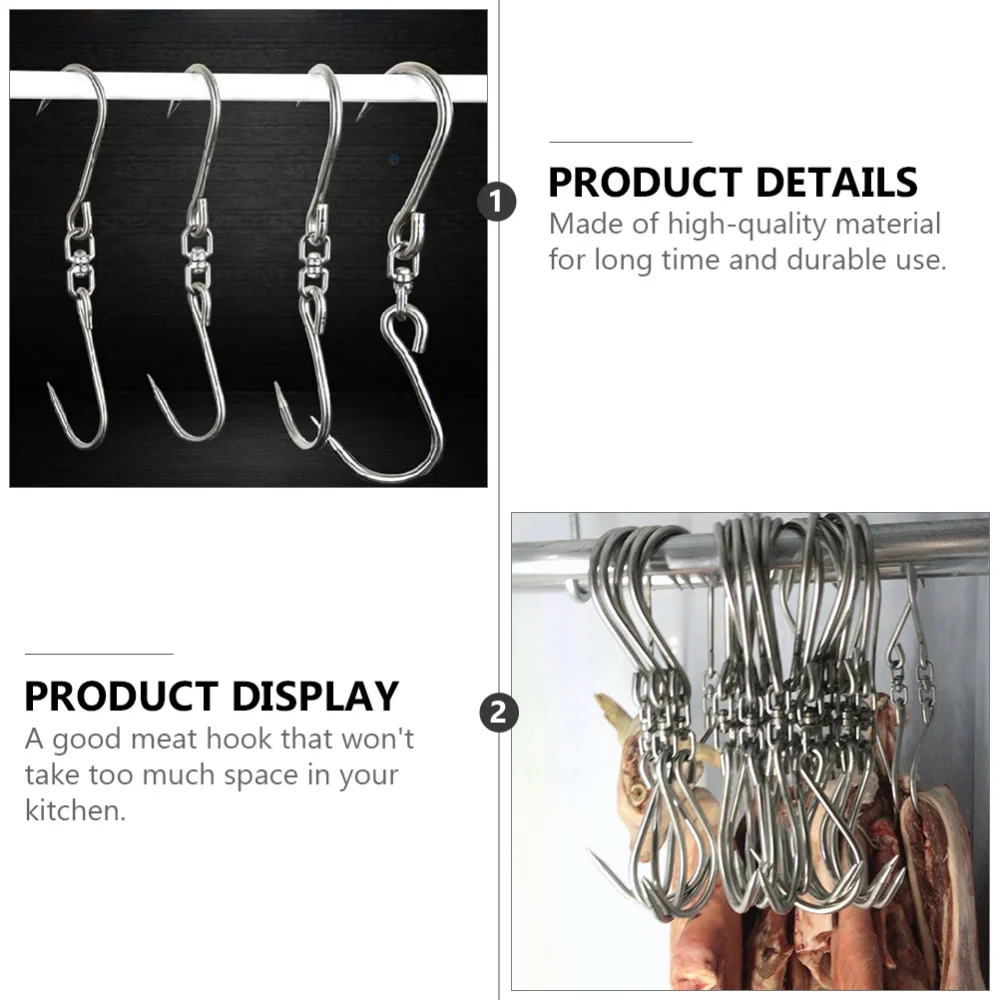 

1pc Household Heavy-duty Hook Stainless Steel S-shaped Hook Kitchen Bacon Hook