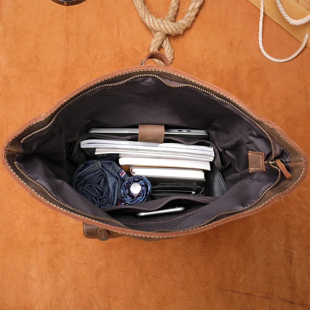 Рюкзак WESTAL мужской для ноутбука ранец из кожи Крейзи Хорс деловой школьный