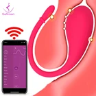 Женский Вибратор с Bluetooth, фаллоимитатор, вибраторы, женское приложение, Беспроводное дистанционное управление на большие расстояния, вибрирующее яйцо для точки G, киска, секс-игрушки