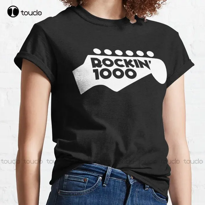

Новинка, оригинальная Классическая хлопковая Футболка Rockin'1000 с белым логотипом, женская футболка для плавания, унисекс