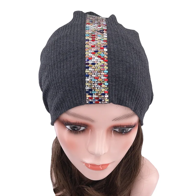Зимние осенние черные хлопковые вязаные шапки для женщин женские теплые