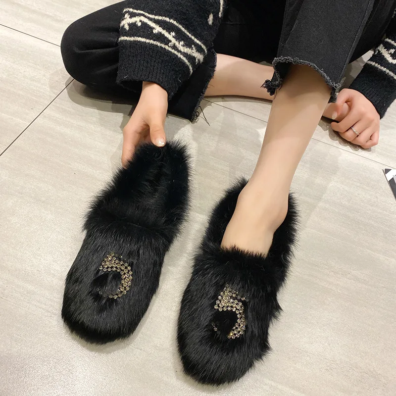 С натуральным кроличьим мехом женские сапоги на меху Женские с металлической