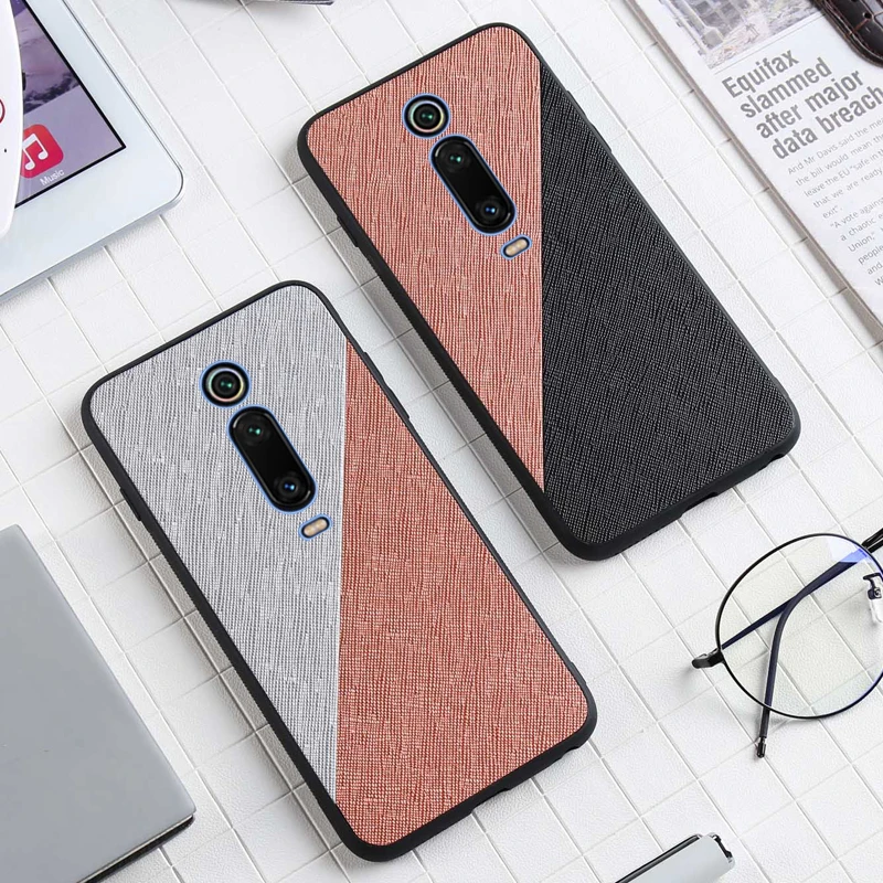 Etui чехол для Xiao mi Red k20 pro 9t Pro тканевая ткань Texure Bumper SiIicone мягкий бампер рамка