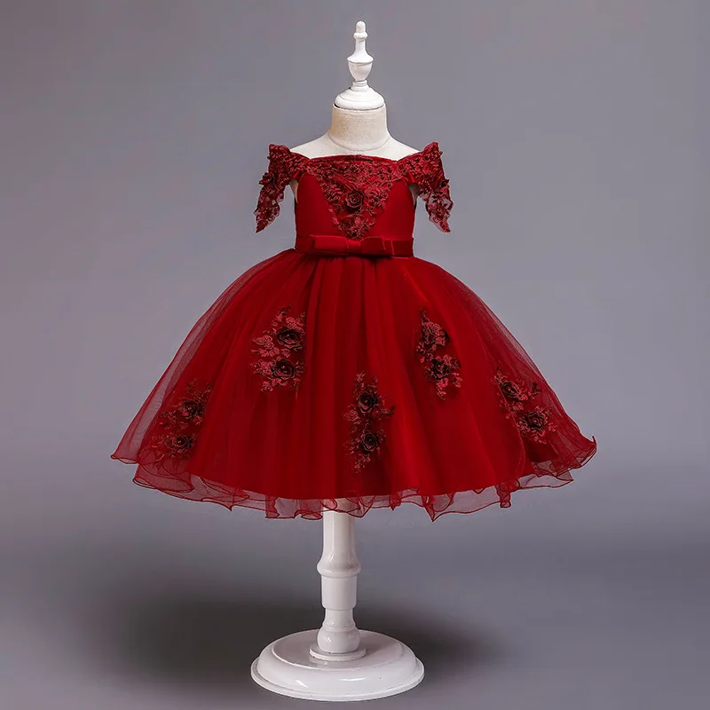 YOLIYOLEI Lovely Girl Princess Dresses European Style Party Embroidery Flower Dress Birthday Wedding Clothes for 3-10 Years Kids | Детская