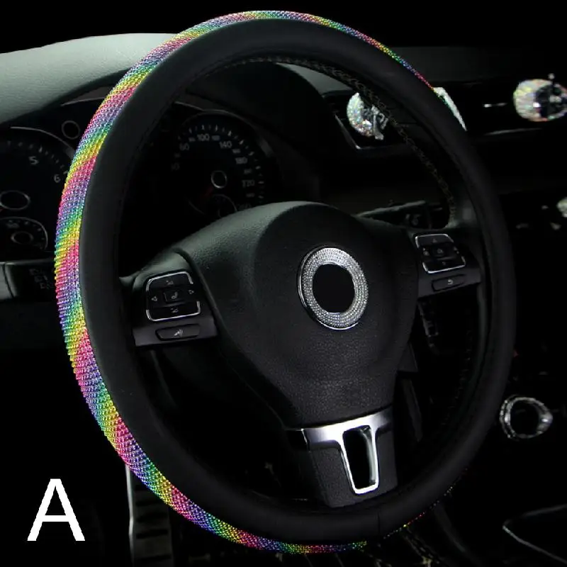 38 см прозрачные блестящие стразы чехлы на рулевое колесо Женский чехол