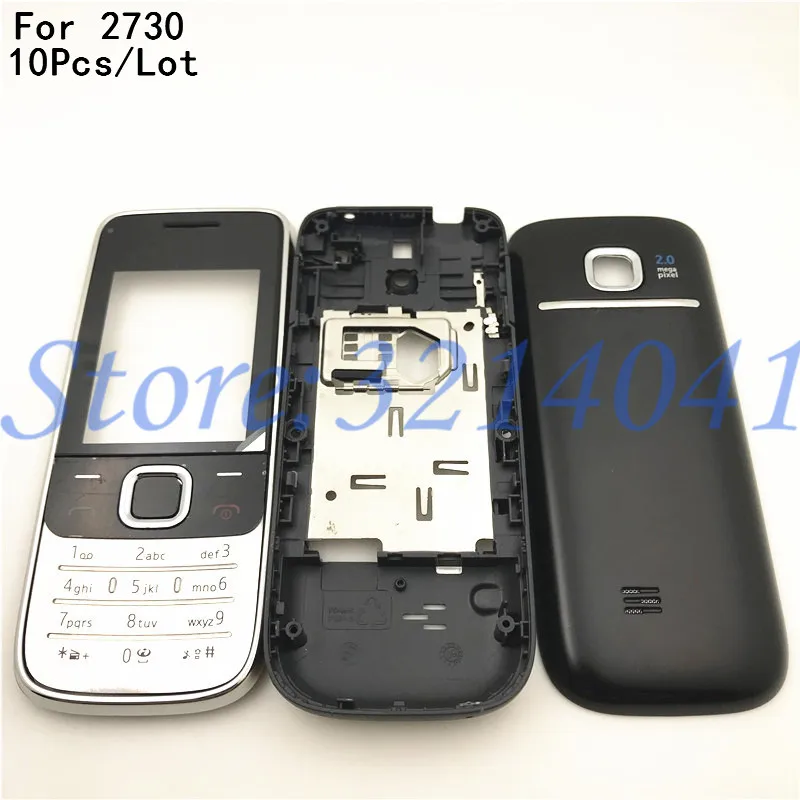 10 шт./лот новый полный корпус для Nokia 2730C 2730 Передняя Лицевая панель Корпус + Крышка