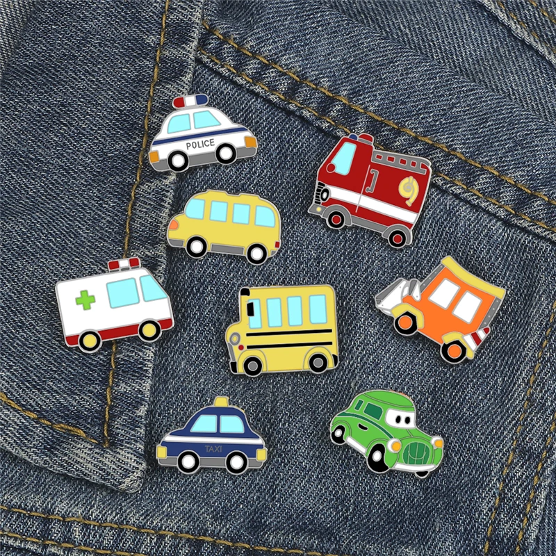 Оригинальные эмалевые броши в виде автомобиля Мультяшные Милые Броши Значки для