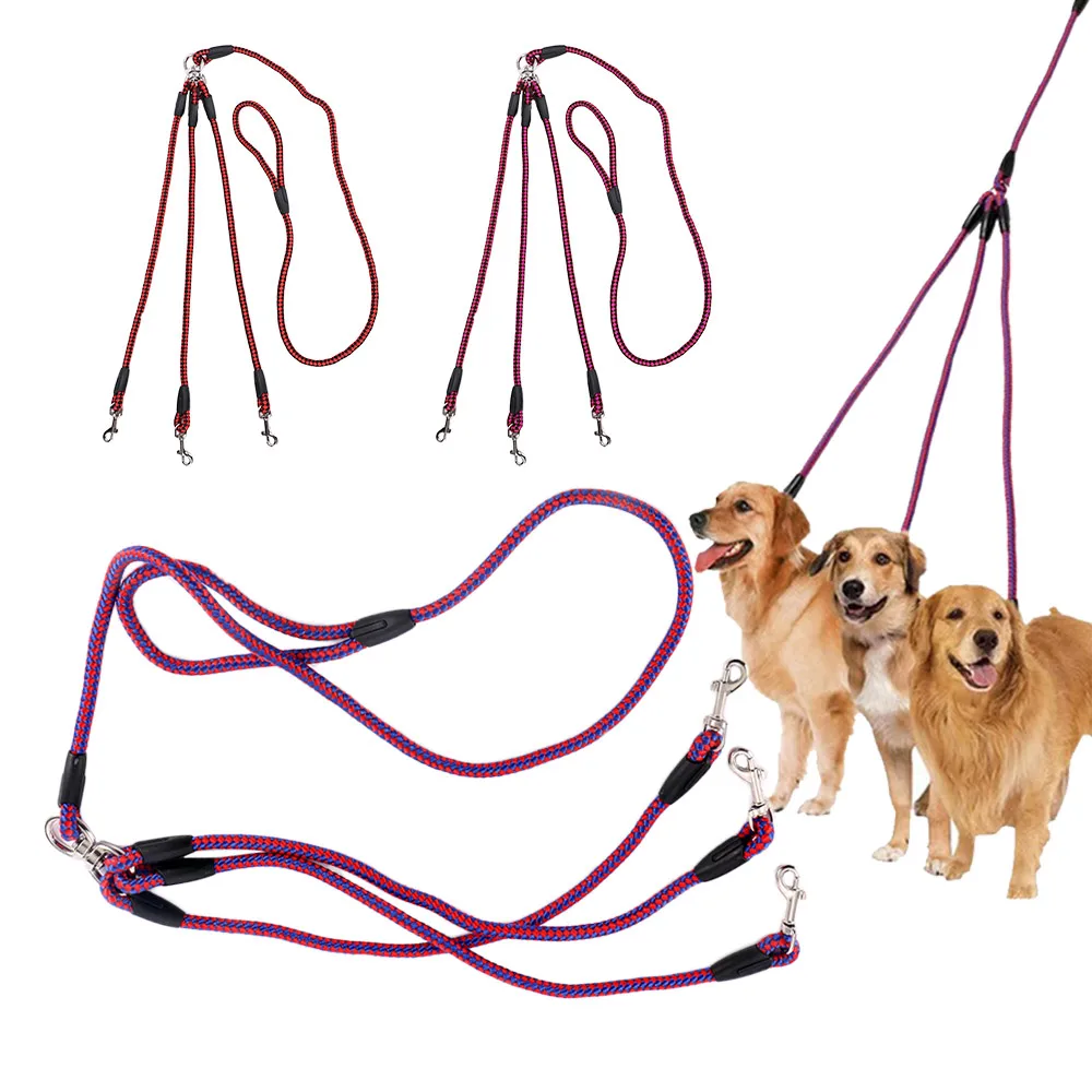 

140cm 3 Way Pet Dog Leash No-Tangle Nylon Leash For Pet Small Medium Dogs Cats Puppy Walking Running Leashes Lead Pet Supplies