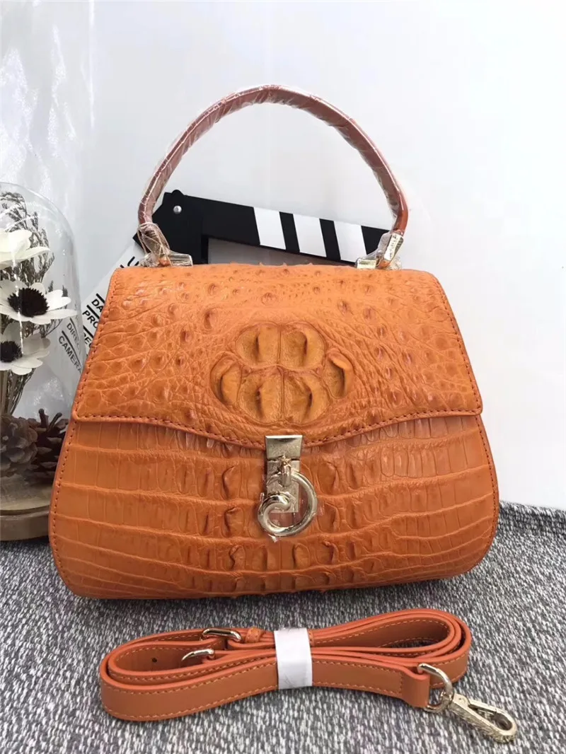 Шикарный дизайн 100% натуральная экзотическая крокодиловая кожа женская