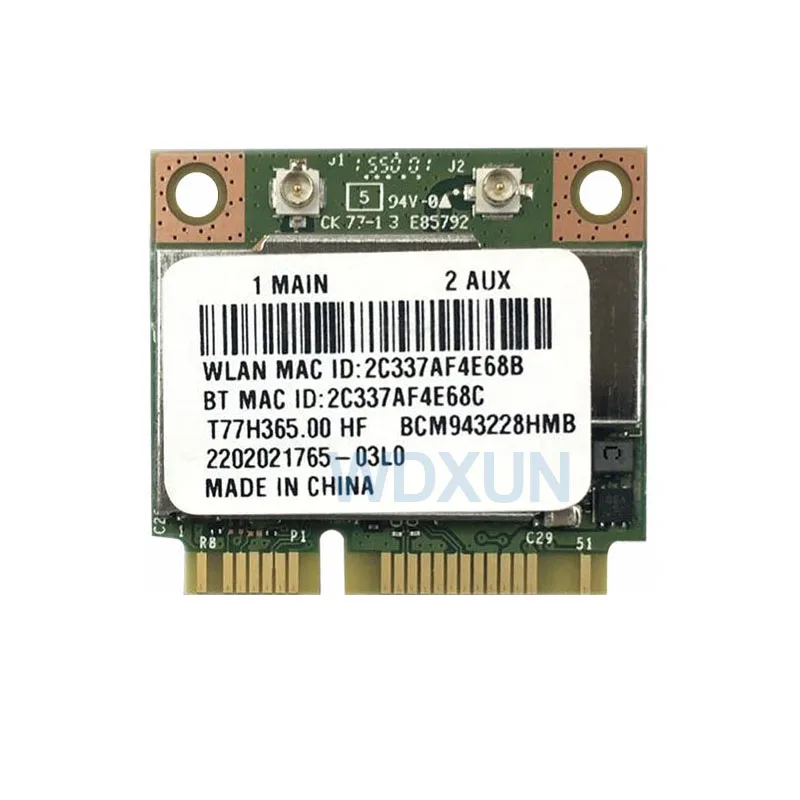 BCM943228HMB BCM943228 802.11a/b/g/n Mini pci-e Wifi Card 300Mbps 2.4Ghz 5Ghz wireless Bluetooth 4.0 Adapter DELL ASUS ACER | Компьютеры и