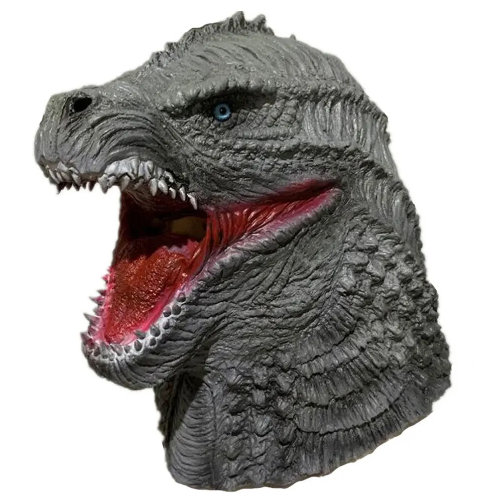 

Динозавр монстр, головной убор, мультяшная маска для лица, реквизит для кино и телевидения на Хэллоуин, серая маска