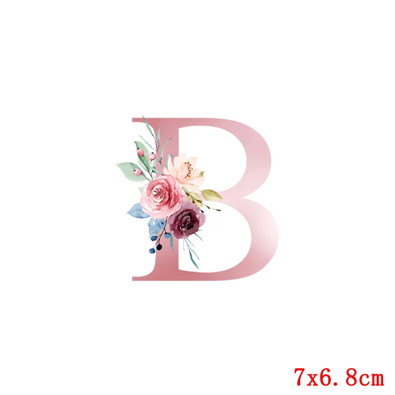 26 English letters Thermo-stickers On Clothes Fashion letter Flower Iron Transfers For Clothing Stickers Wholesale Patch | Дом и сад