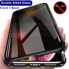 Магнитный металлический чехол из закаленного стекла для iPhone 12 Pro Max, антишпионский защитный двухсторонний чехол для iPhone 12 Mini X XS