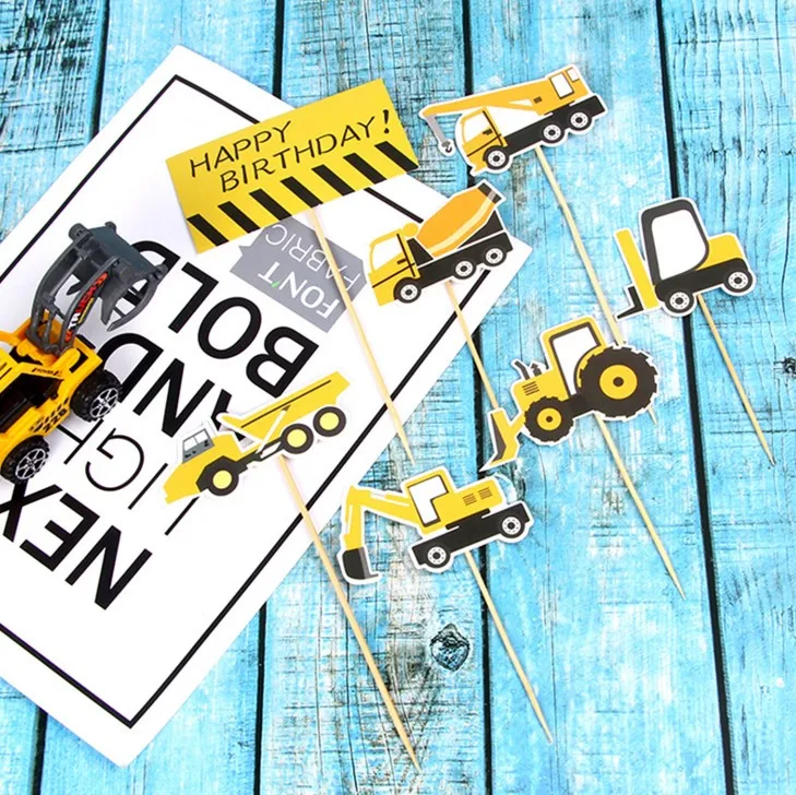 1 комплект направляющих для строительных автомобилей Топпер кексов украшения