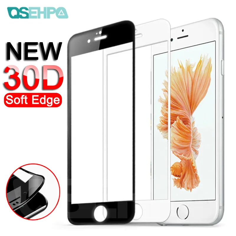 30D изогнутое полное покрытие из закаленного стекла для iPhone X XR XS Max Защита экрана для iPhone 8 7 6 6s Plus защитная пленка