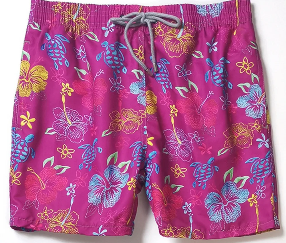

Summer men's beach pants shorts quick dry loose surf beach shorts Flower