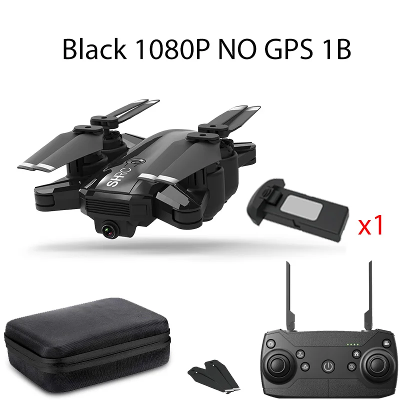 Black 1080P NOGPS 1B H1 Дрон GPS 5G с камерой Wi-Fi HD PFV зарядное устройство для квадрокоптера один ключ возврата следуют за мной дроны профессиональные игрушки для детей - Цвет: Black 1080P NOGPS 1B