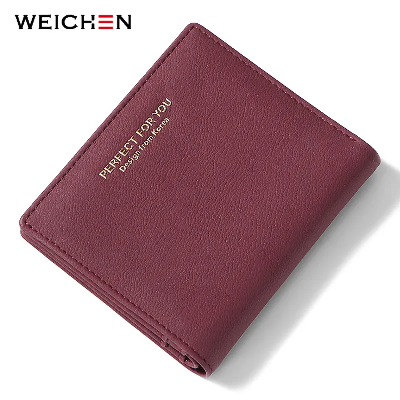 WEICHEN, тонкие женские кошельки, на молнии, сумка для монет, сзади, розовый, мягкая кожа, Женский кошелек, держатель для карт, тонкий кошелек, женский маленький кошелек, Новинка
