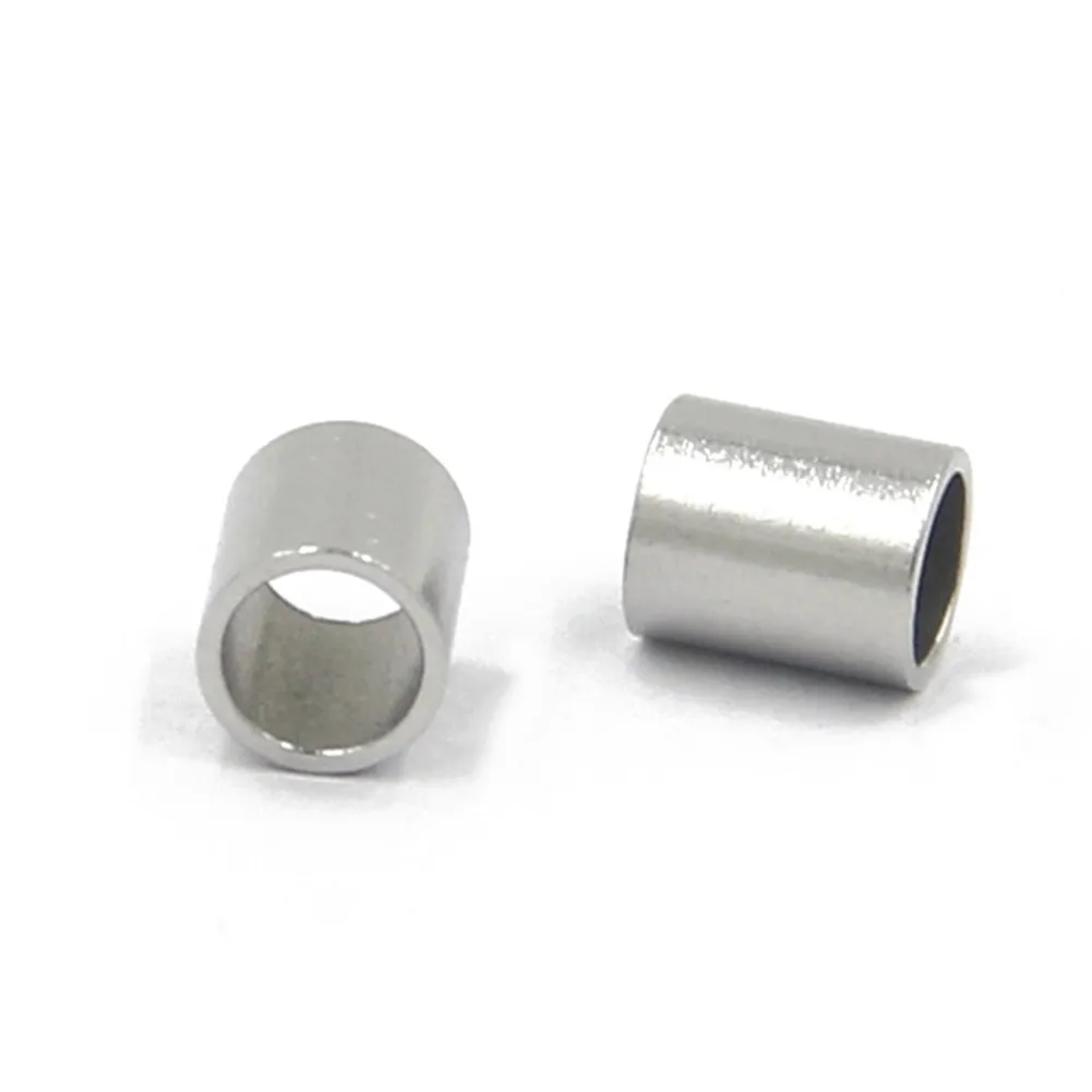 

50Pcs/lot Stainless Steel Cylinder Shape Loose Beads Spacer Charm Beads Fit Leather Necklace Bracelet DIY Jewelry Making