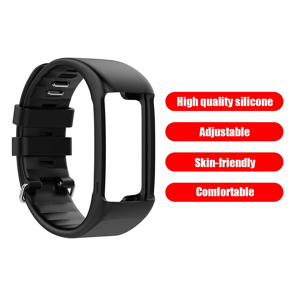 

Convenient Replace Watch Accessories Solid Color Sports Watch Strap Replacement Silicone Band for POLAR A360 A370