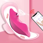 Носимый вибратор с приложением для женщин для пар секс Bluetooth бабочка сосание Вибраторы стимулятор клитора точки G трусики секс-игрушки