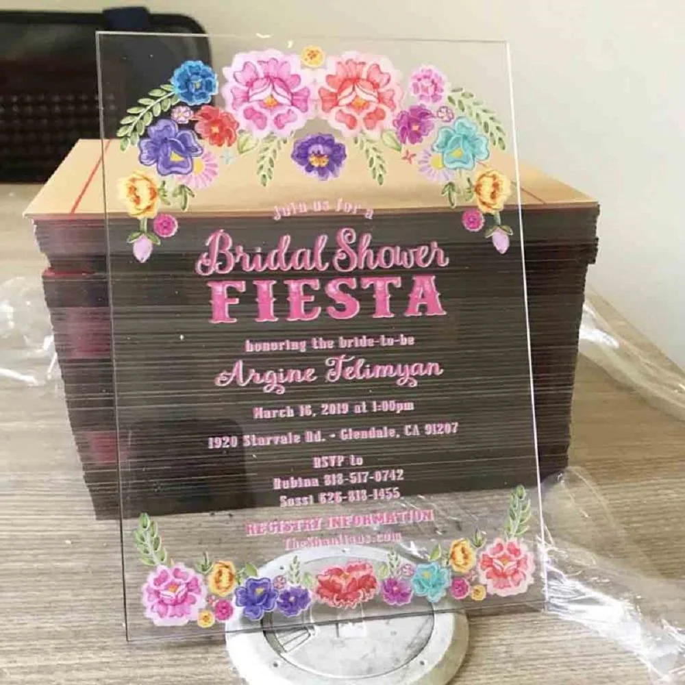 

30pcs New Customized Acrylic Materials Card Wedding Menu card Birthday Party decoration Invite card wedding invitation card