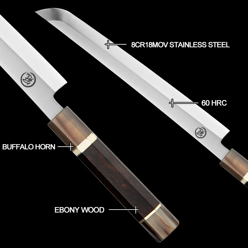 Японский кухонный нож Grandsharp премиум класса поварской сакимару сталь 8cr18mov для