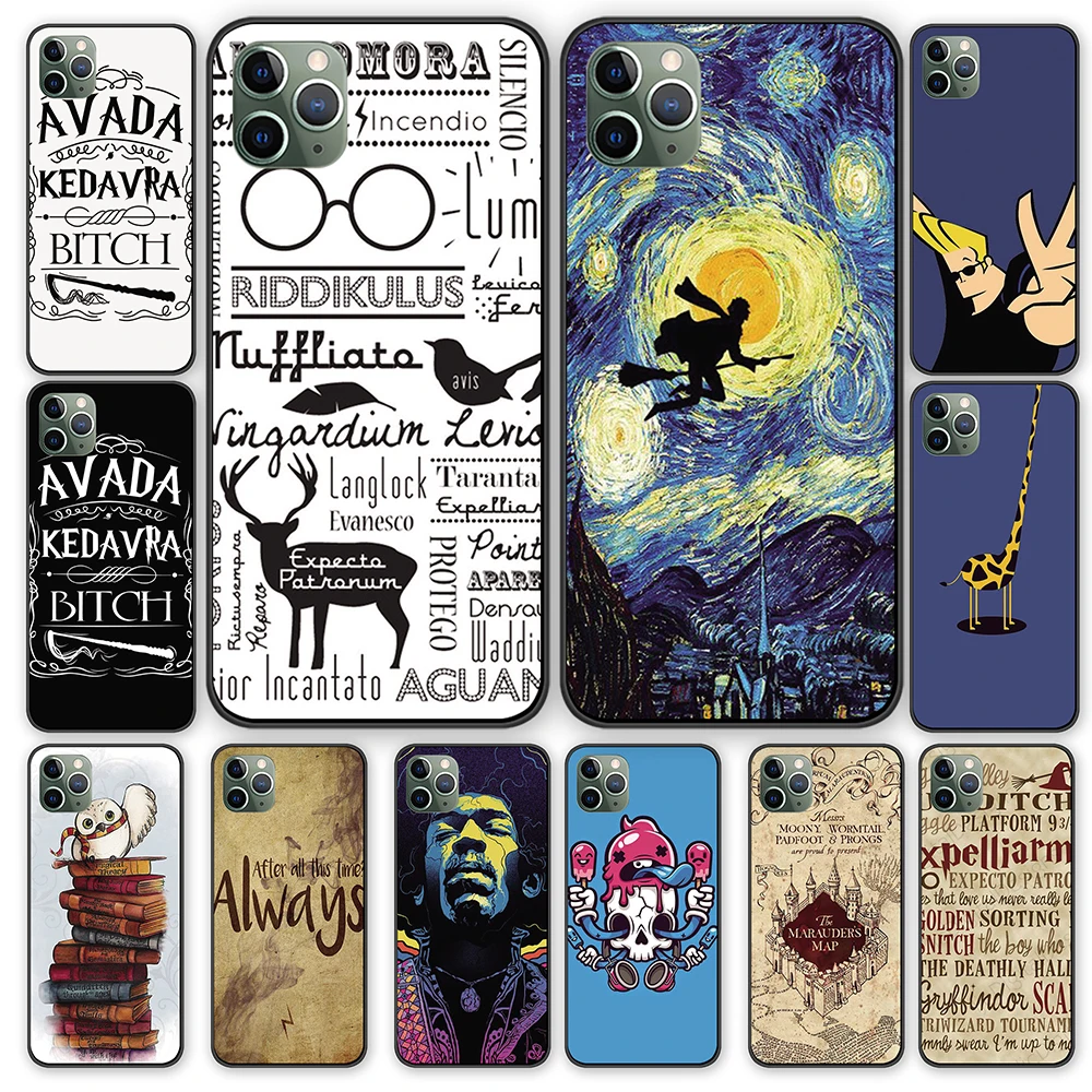 Классический ретро комический черный чехол ТПУ для iPhone 5 5S 6 6s 7 8 Plus X XS XR 11 Pro