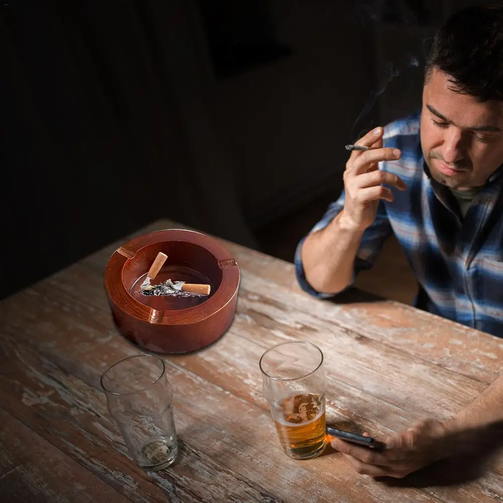 Однотонная деревянная пепельница ручной работы уникальная ювелирная маленькая