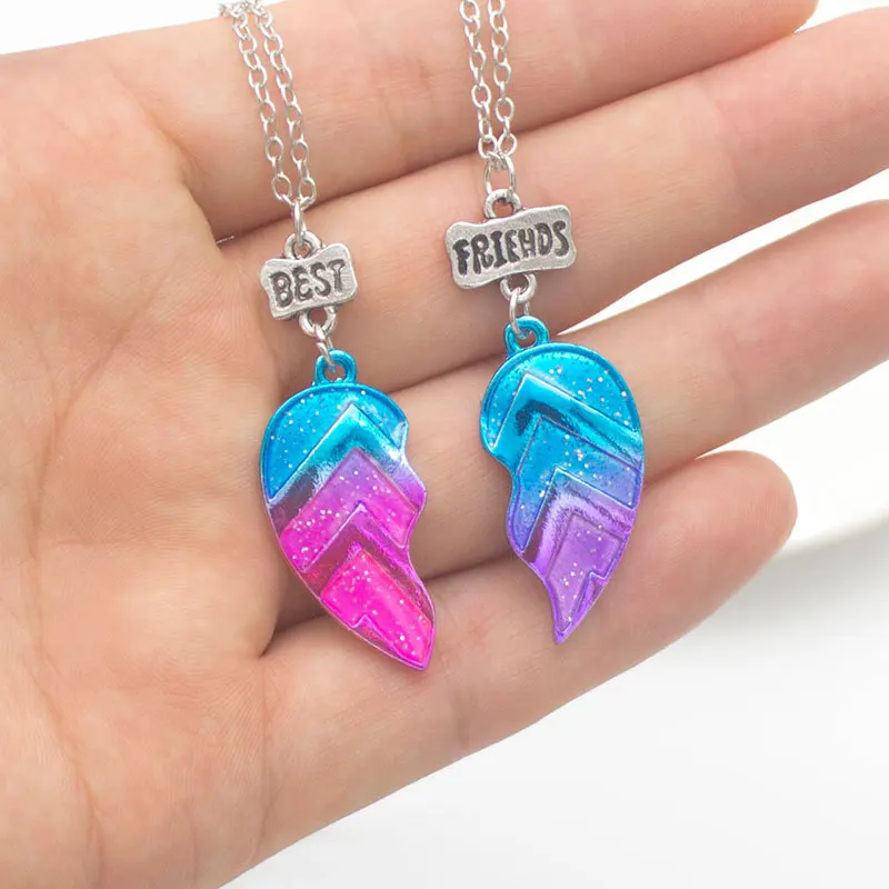 Модное Трендовое ожерелье в форме сердца с кулоном для девушки Ожерелье Дружбы [2