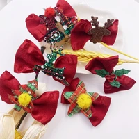 colorful christmas party decor 3752mm red satin ribbon by hand bow wedding applique patchs diy headwear boutique accessories