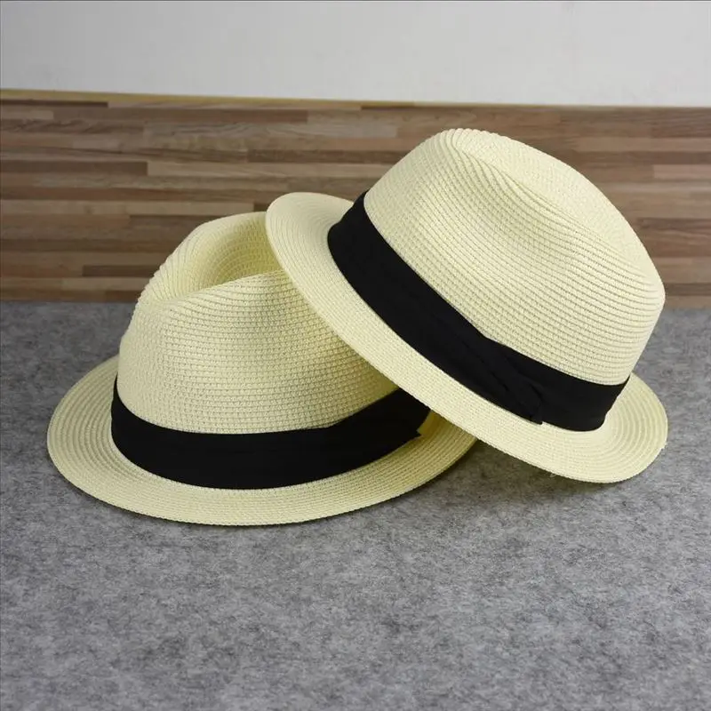 

Small brim large size paper straw hats man Summer handsome sun cap big size trilby jazz hat plus size fedoras 56-58cm 58-60cm