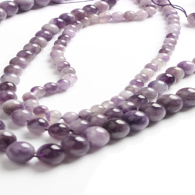 LanLi natural Jewelry 6/8/10mm violet mauve jades Loose Beads DIY men and women Bracelet Necklace anklet Accessories | Украшения и