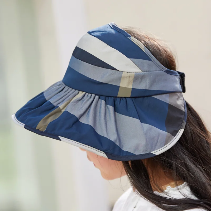 

Fisvds Children's Summer Hats For Girls Kids Cartoon Plaid Wide Brim Sun Hat Portable Folding Sun Visor Outdoor Sport Sunscreen