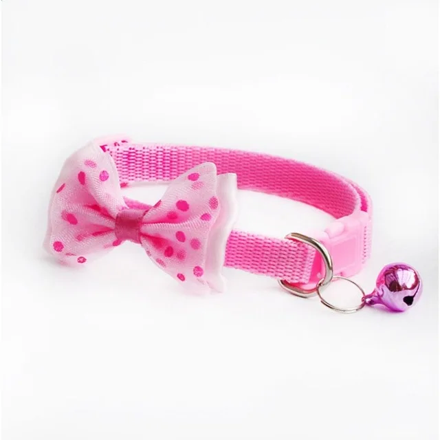 

Puppy Fashion Adjustable Cute Necktie Dog Cat Pet Collar Nylon Bell Kitten Candy Color 1pc New Bow Tie Bowknot Likesome