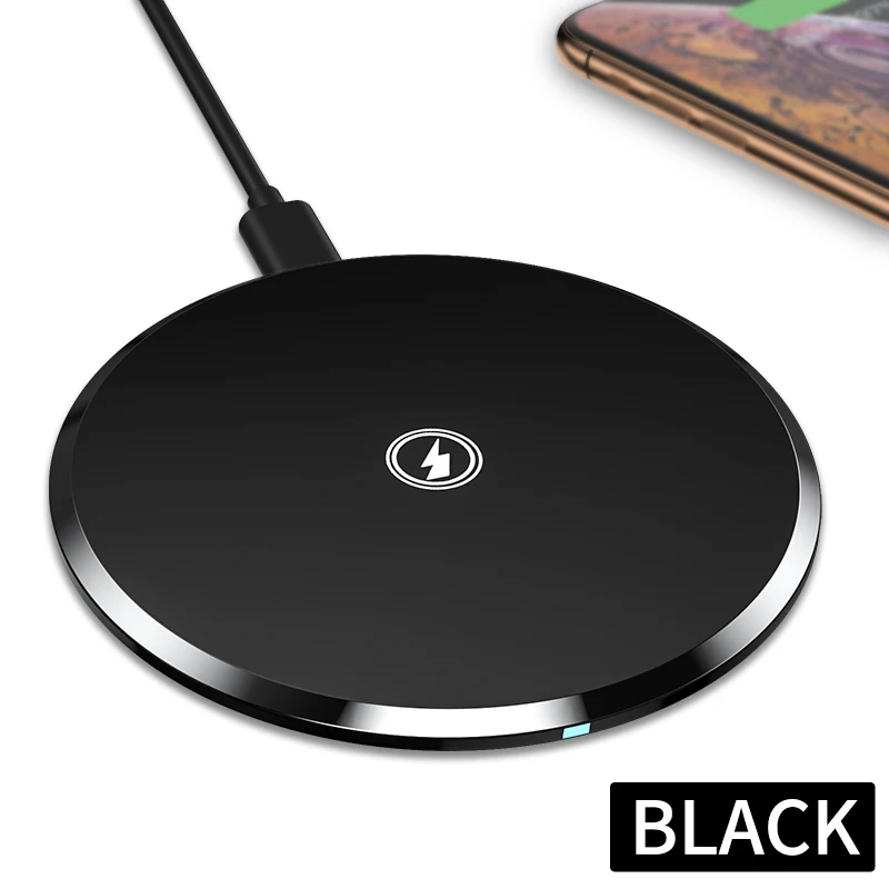 Black IHaitun роскошное Беспроводное зарядное устройство Qi для быстрой зарядки для iPhone 11 Pro, беспроводное зарядное устройство для мобильного телефона, подставка для samsung S10 - Тип штекера: Black