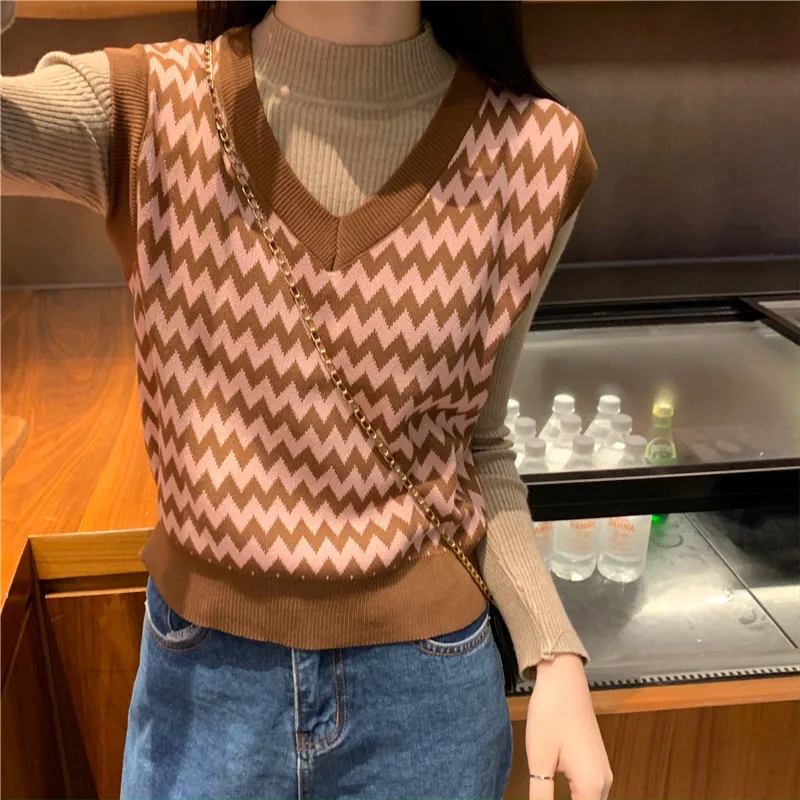 

Cheap wholesale 2021 spring autumn winter new fashion casual warm nice sweater vest women woman female OL knit vest Ay729