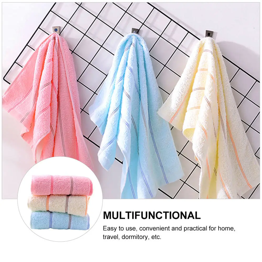 

3pcs Face Washing Towels Water Absorbent Towels Cotton Skin-friendly Towels