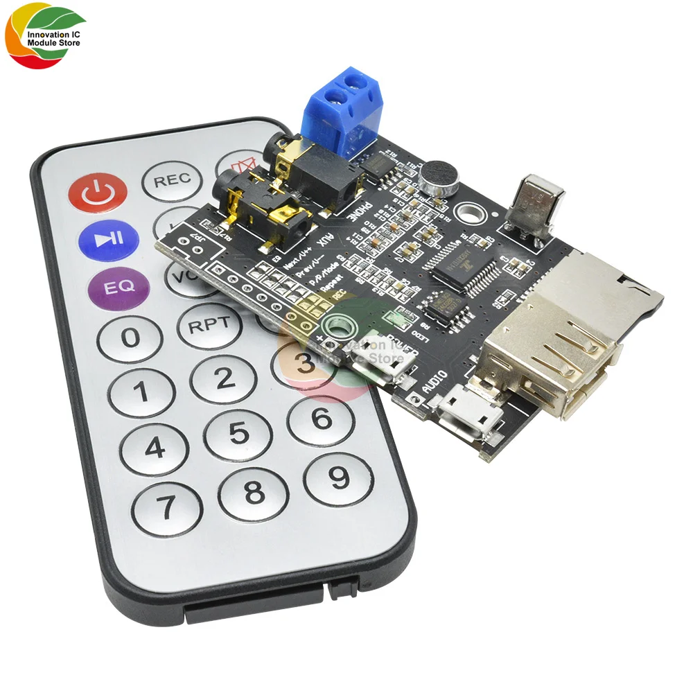 Плата усилителя Ziqqucu MP3 WMA WAV декодер с Micro USB 5 В 2 Вт TF карта U диск аудио AUX ИК пультом