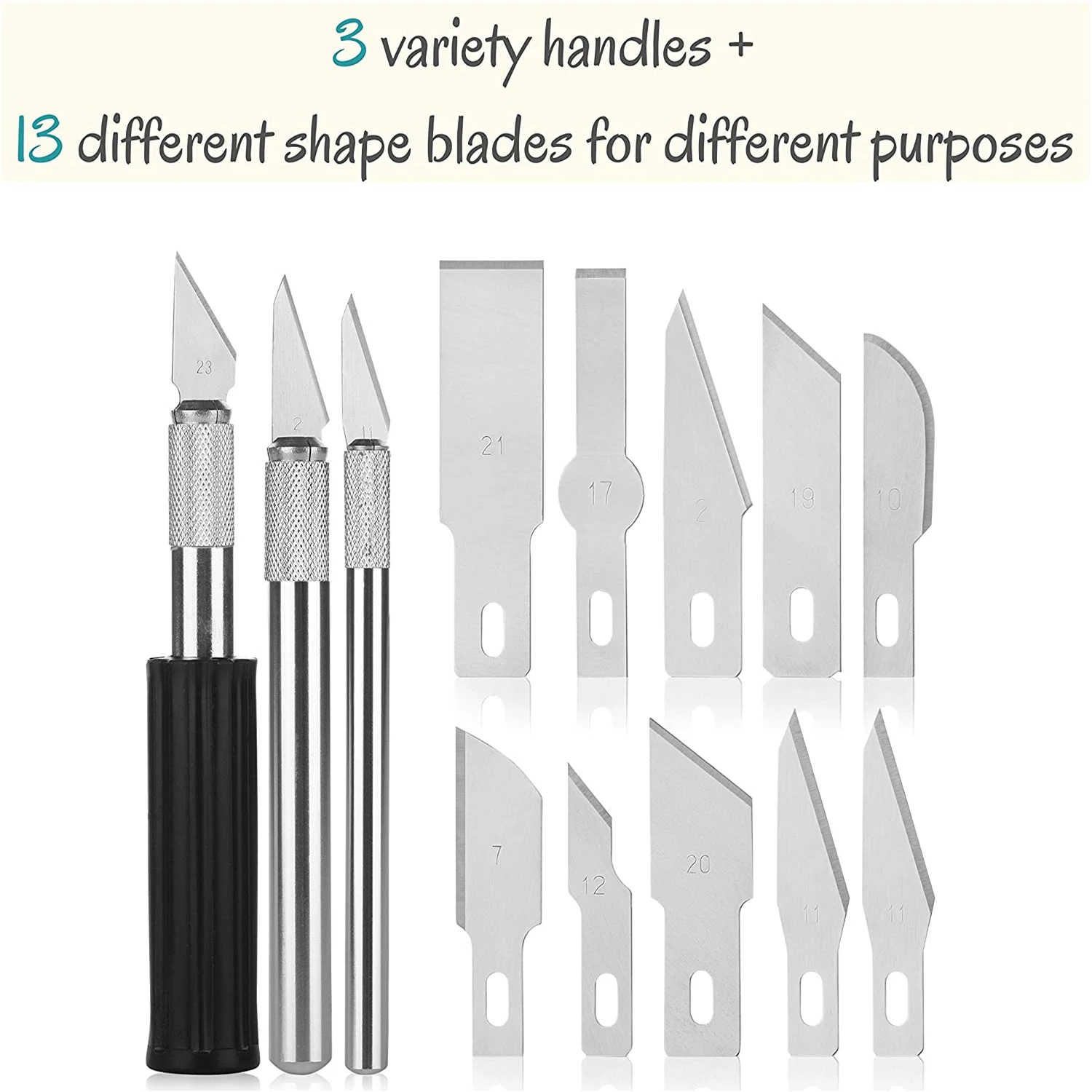 Leather Cutting Tools Exacto Knife Blades 13 Piece Kit Craft Set for Crafting Cutter Hobby Pen Razor Caving Knifes | Дом и сад