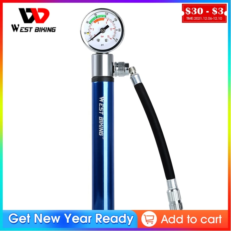 

WEST BIKING Bicycle Mini Pressure Pump Ultralight Fit For Presta Schrader Valve Portable Pump Bike Cycling Inflator Air Pumps